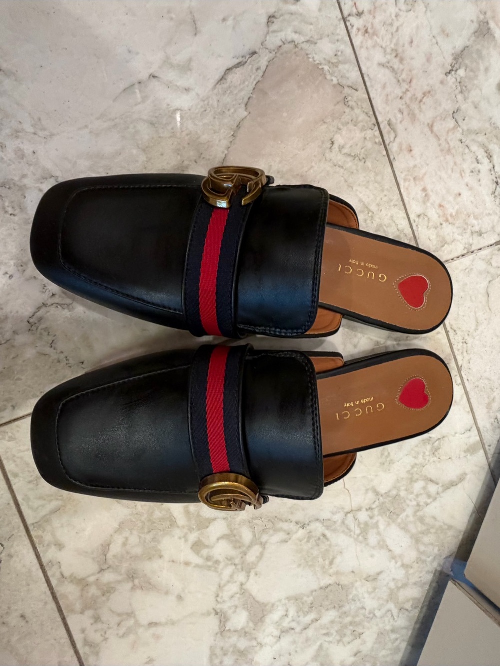 GG designer inspired, black slide on mule - Picture 2 of 3